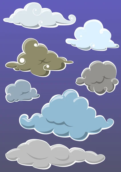 Conjunto de nube mano dibujar aislado — Archivo Imágenes Vectoriales