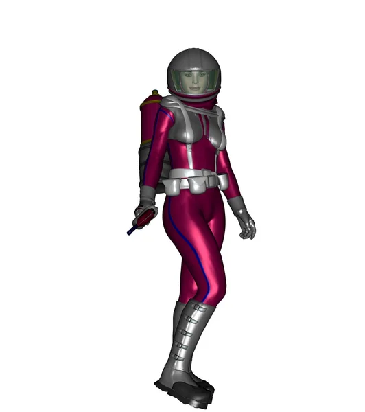 Mulher rosa em Spacesuit — Fotografia de Stock