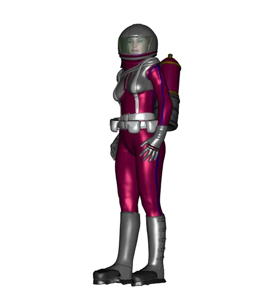 Mulher rosa em Spacesuit — Fotografia de Stock