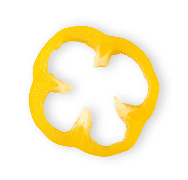 Yellow Pepper Isolated White Background Top View — 스톡 사진
