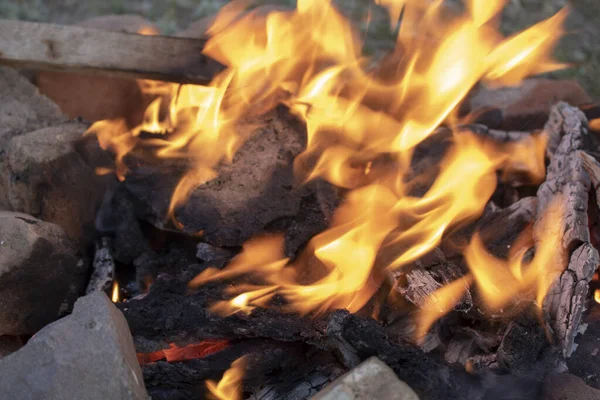 Burning Fire Flame Closeup — стоковое фото