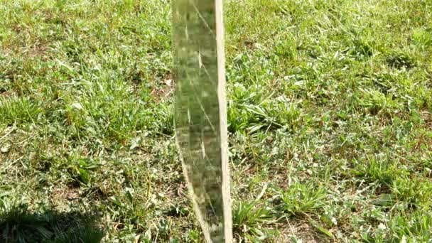 Flexible Thin Solar Panel Rotated Axis Demonstrate Thickness — Video