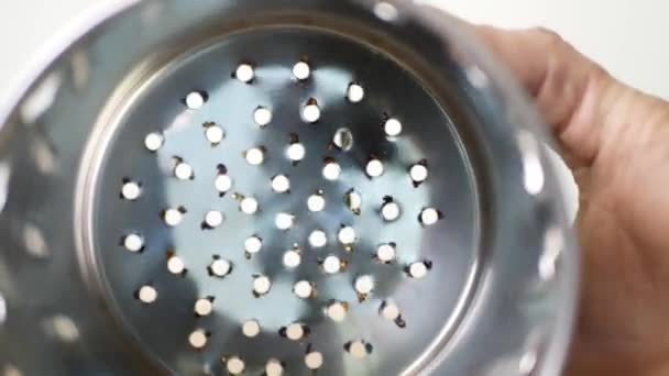 Metal Container Chaotically Drilled Holes Burrs — Vídeos de Stock