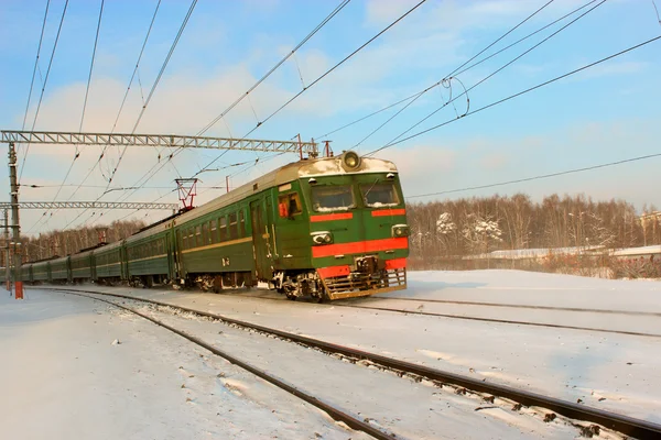 실행 중인 기차 — 스톡 사진