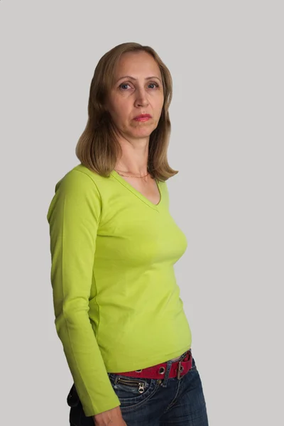 Kobiety w zielonej bluzce — Zdjęcie stockowe