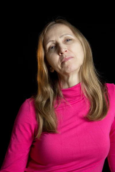 A woman in a red blouse — Stock Photo, Image