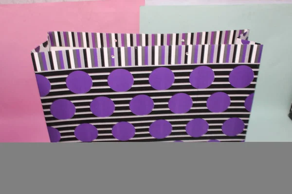 Sacos Compras Conjunto Sacos Papel Vazios Coloridos Para Mockup Composição — Fotografia de Stock