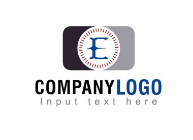 E harfi logo tasarımı. Mesajın burada. Beyaz arkaplanda logo şablonu.