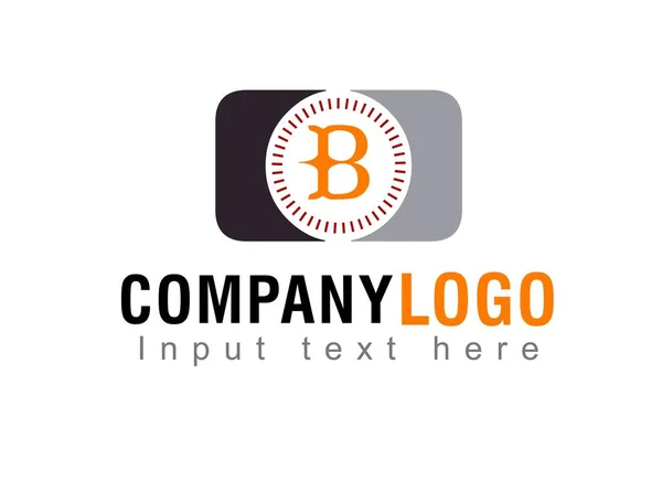 文字Bのロゴデザイン テキストはこちら 白い背景のロゴテンプレート — ストック写真
