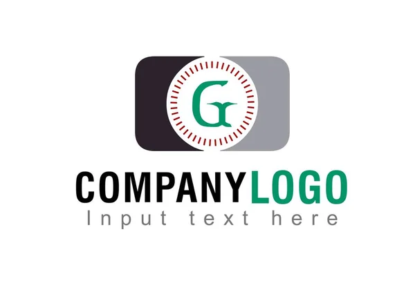 文字Gのロゴデザイン テキストはこちら 白い背景のロゴテンプレート — ストック写真