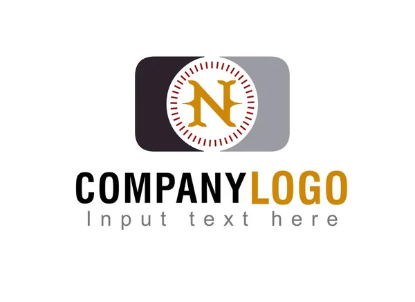 文字Nロゴデザイン テキストはこちら 白い背景のロゴテンプレート — ストック写真