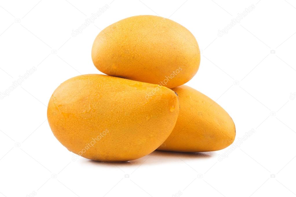 Fresh mango fruits isolated on white background