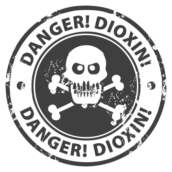 Danger, Dioxin stamp — Stock Vector