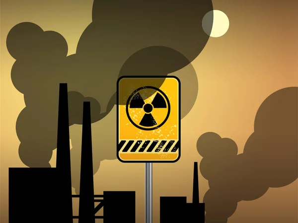 Aviso de perigo nuclear —  Vetores de Stock