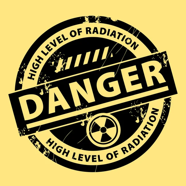 Nuclear danger stamp — Stock Vector