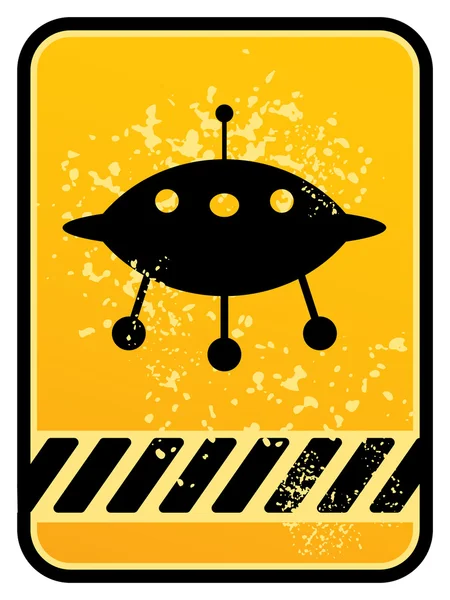 UFO area warning sign — Stock Vector