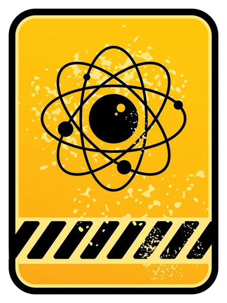 Atom terület figyelmeztető jel — Stock Vector
