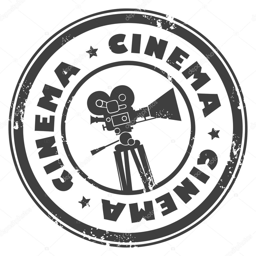 Stamp with movie camera — Stock Vector © _fla 12560655