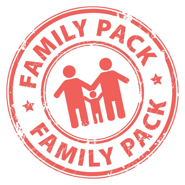 Familienpackstempel — Stockvektor