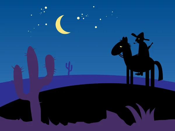 Mexique nuit du désert — Image vectorielle
