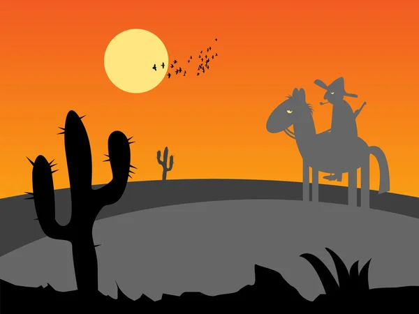 México desierto puesta de sol — Archivo Imágenes Vectoriales