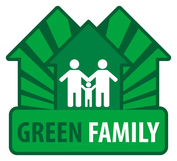 Familia verde — Vector de stock