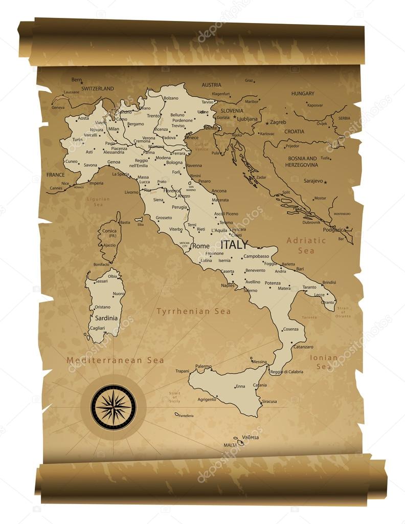 Old Italy map