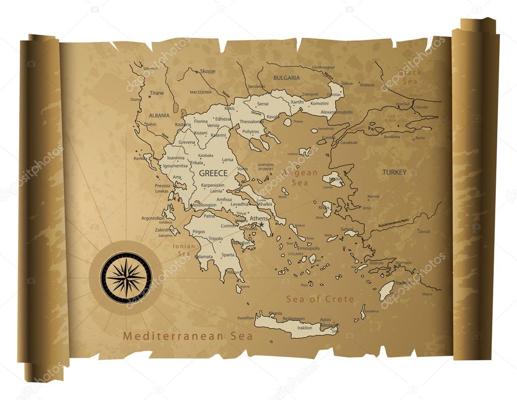 Old Greece map