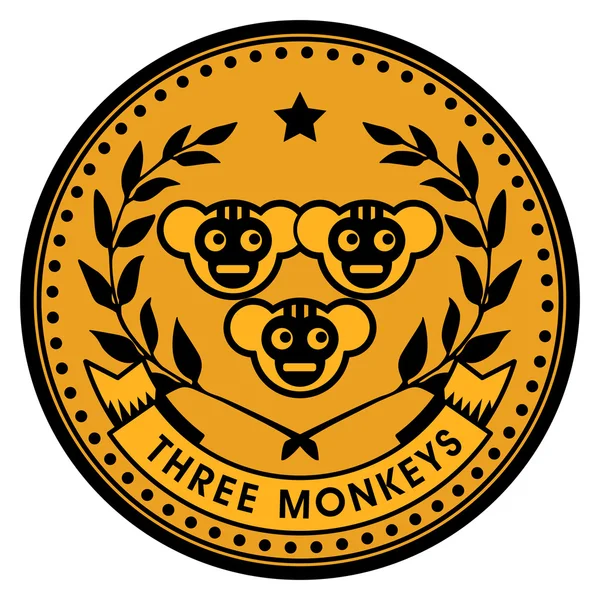 Moneda de mono — Vector de stock