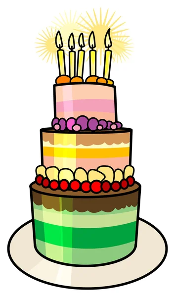 Gâteau d'anniversaire — Image vectorielle