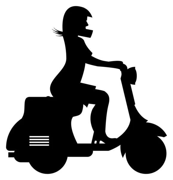 Scooter kız — Stok Vektör