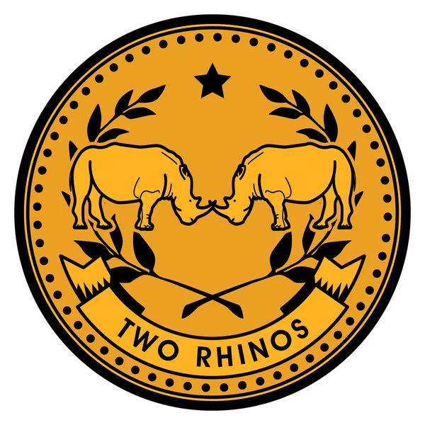 Rhinos coin — Stock Vector