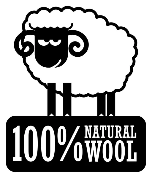 Natural Wool label — Stock Vector