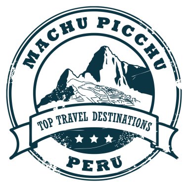 Machu Picchu stamp clipart
