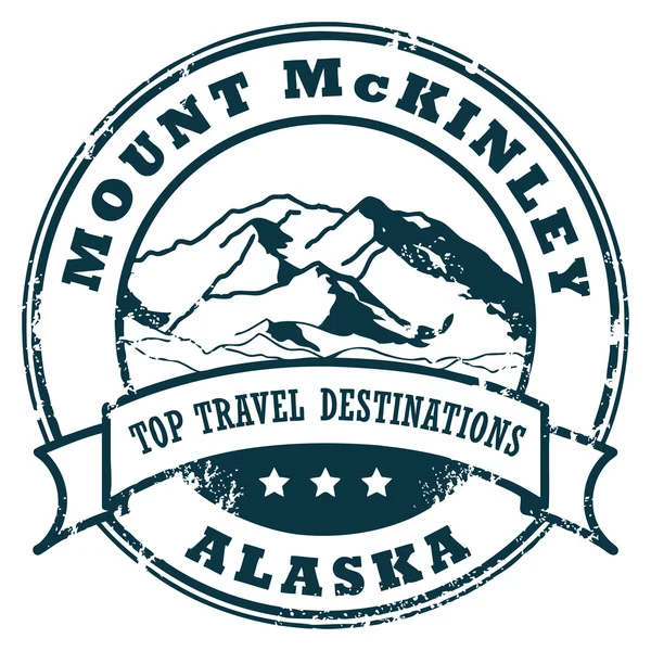 Mount mckinley, Alaszka bélyegző — Stock Vector