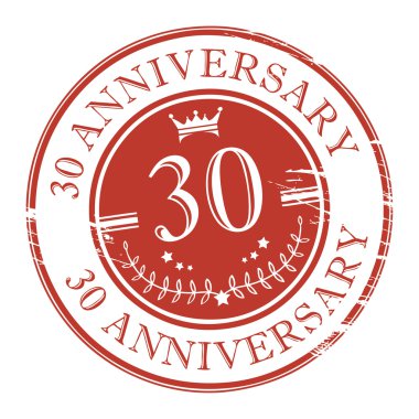Stamp 30 anniversary clipart