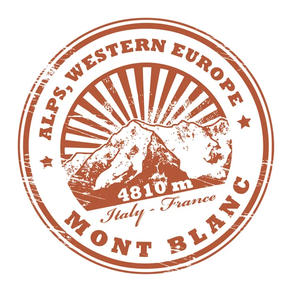 邮票阿尔卑斯山的勃朗峰 — 图库矢量图片
