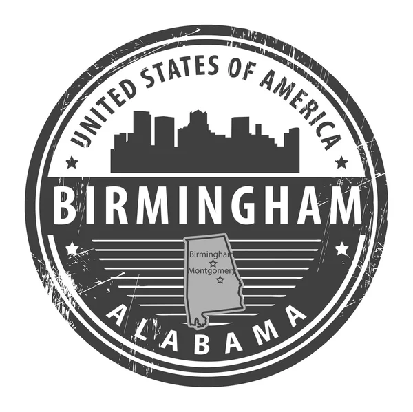 Alabama, Birmingham stamp — Stock Vector