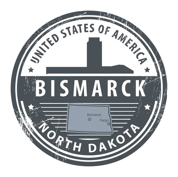 Dakota del Nord, timbro Bismarck — Vettoriale Stock