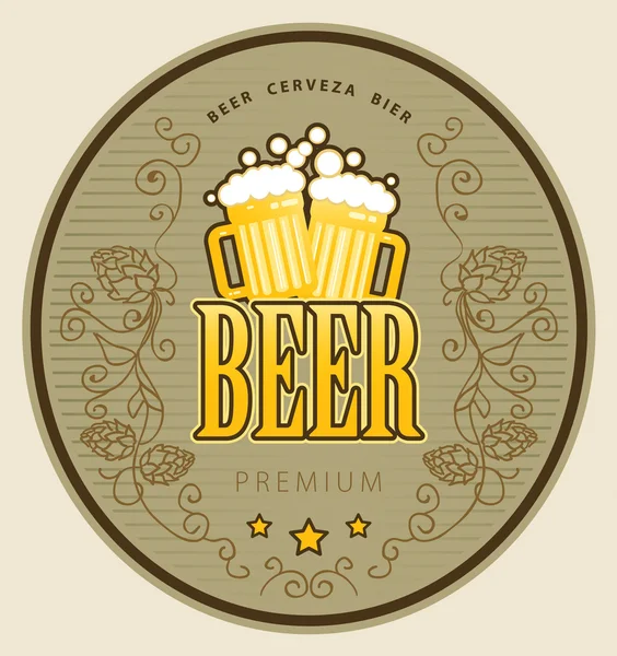 Label bier — Stockvector