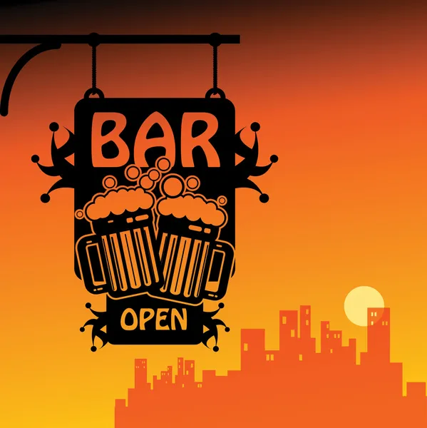 Bar open — Stock Vector