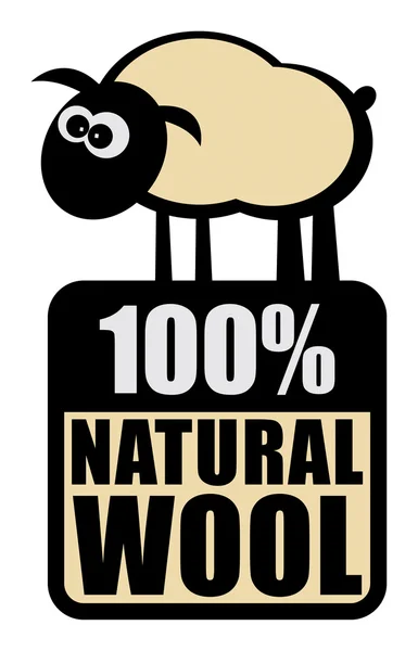 Label 100% Natural Wool — Stock Vector