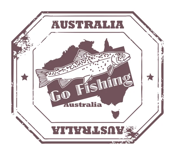 Austrália, Go Fishing selo —  Vetores de Stock
