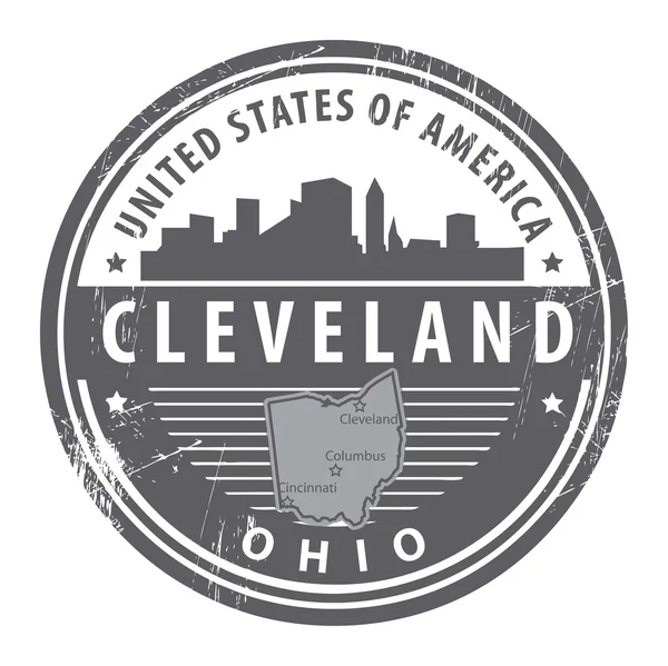 Ohio, Cleveland sello — Vector de stock