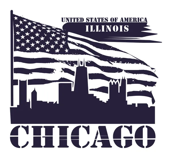 Illinois, Label von Chicago — Stockvektor