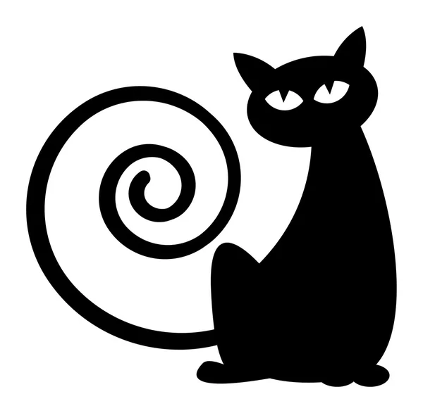 Zwarte kat — Stockvector