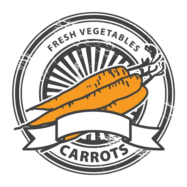 Carrots, Fresh Vegetables stamp — Stock Vector