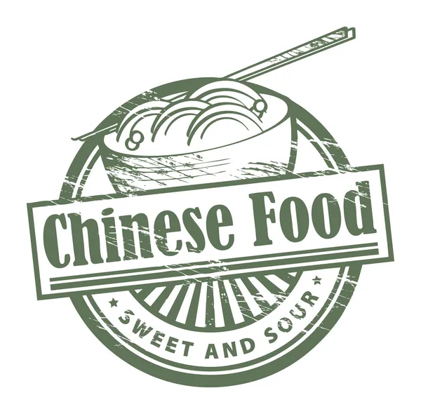 Sello de comida china — Vector de stock