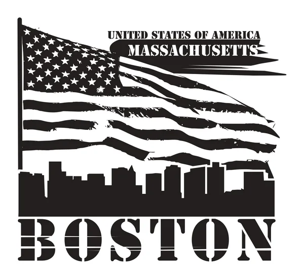 Massachusetts, boston stämpel — Stock vektor