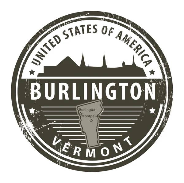 Carimbo Vermont, Burlington — Vetor de Stock